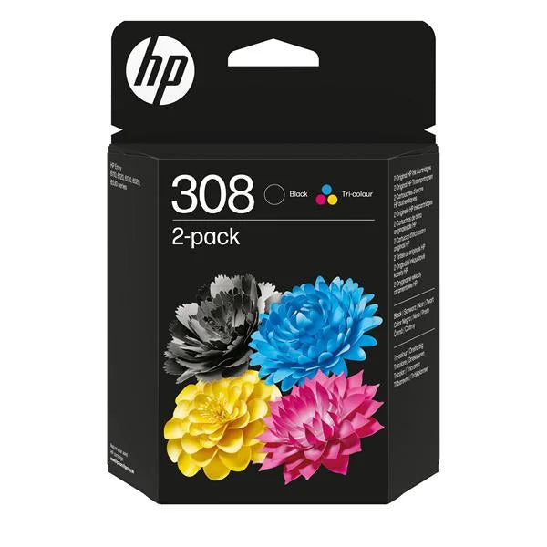 HP 308 BLACK/TRI-COLOR INK BLISTER